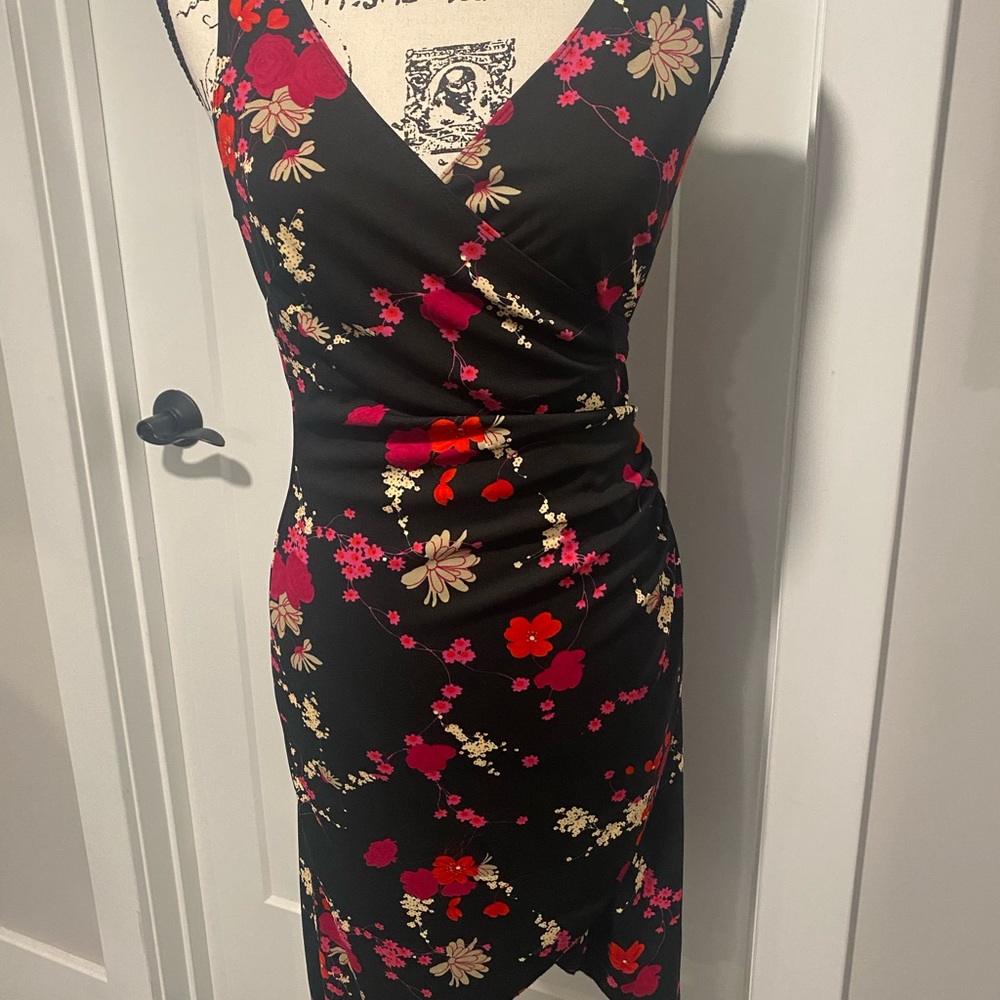Faux wrap sleeveless dress size S